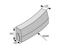 BEST MONO II Obloukový R2 vnější Přírodní výška 250mm